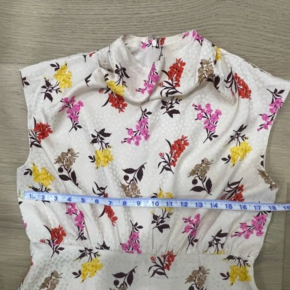 Ann Taylor Floral Casual Dress - Cream, Pink, Yellow - Picture 4 of 6